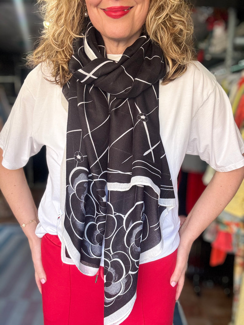 Camellia Roses Large Scarf