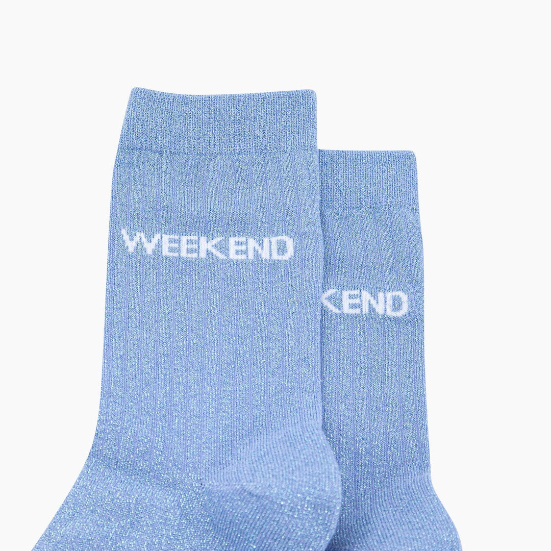 Weekend Combed Cotton Glitter Socks in Light Blue: UK 3-7 | EU 36-40 | US 5-9