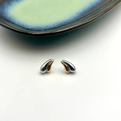Gold & Silver Droplet Stud Earrings