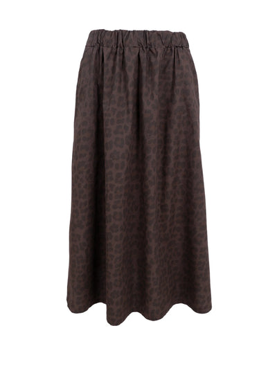 Abbie Midi Skirt in Coffee Leo