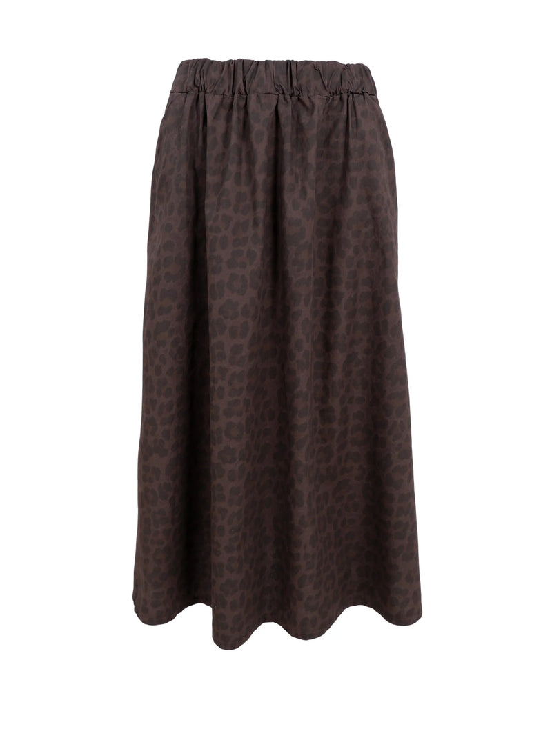 Abbie Midi Skirt in Coffee Leo