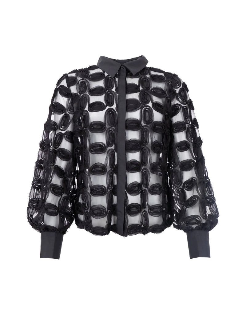 Violet Organza Rose Shirt