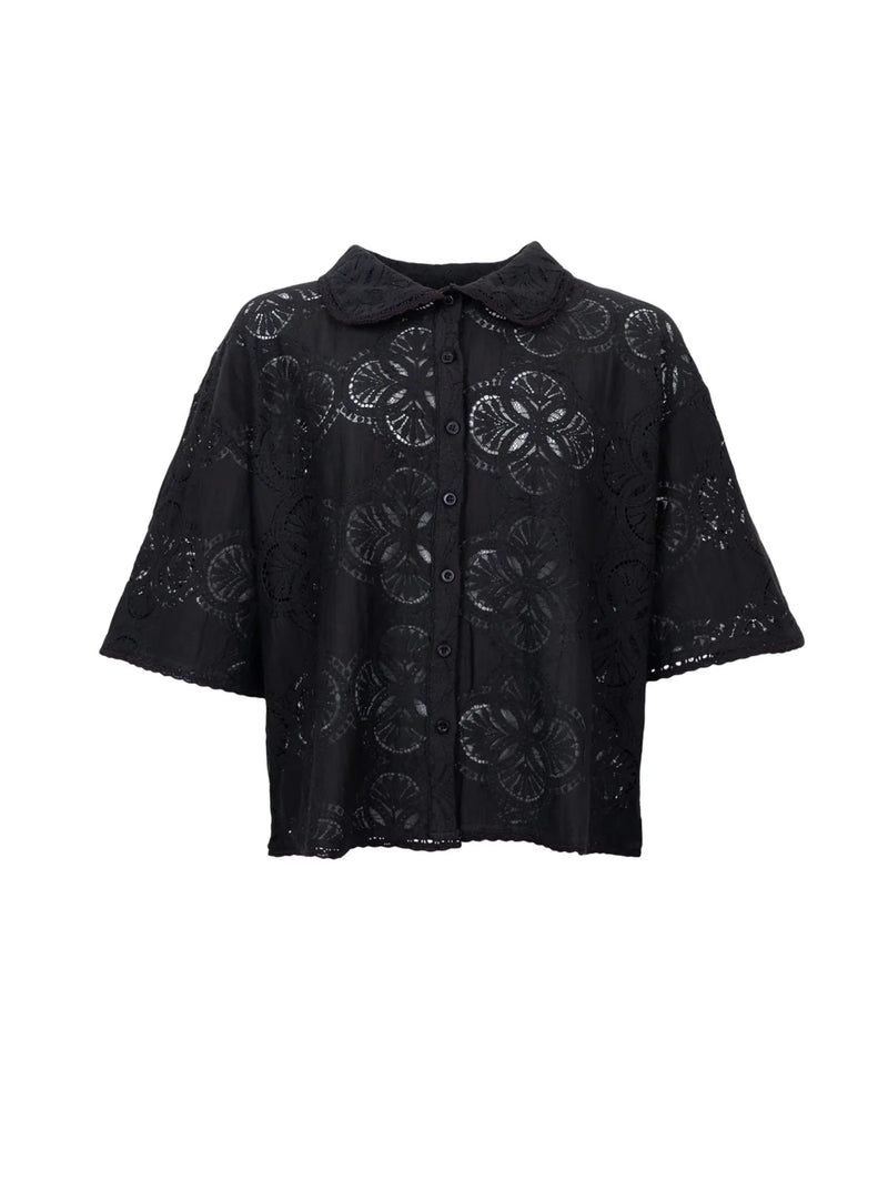 Milos Lace Blouse in Black