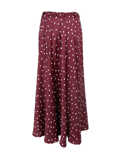 Valery Polka Dot Maxi Skirt in Plum