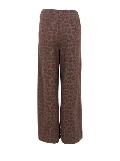 Abbie Wide Leg Trousers in Mocca Leo