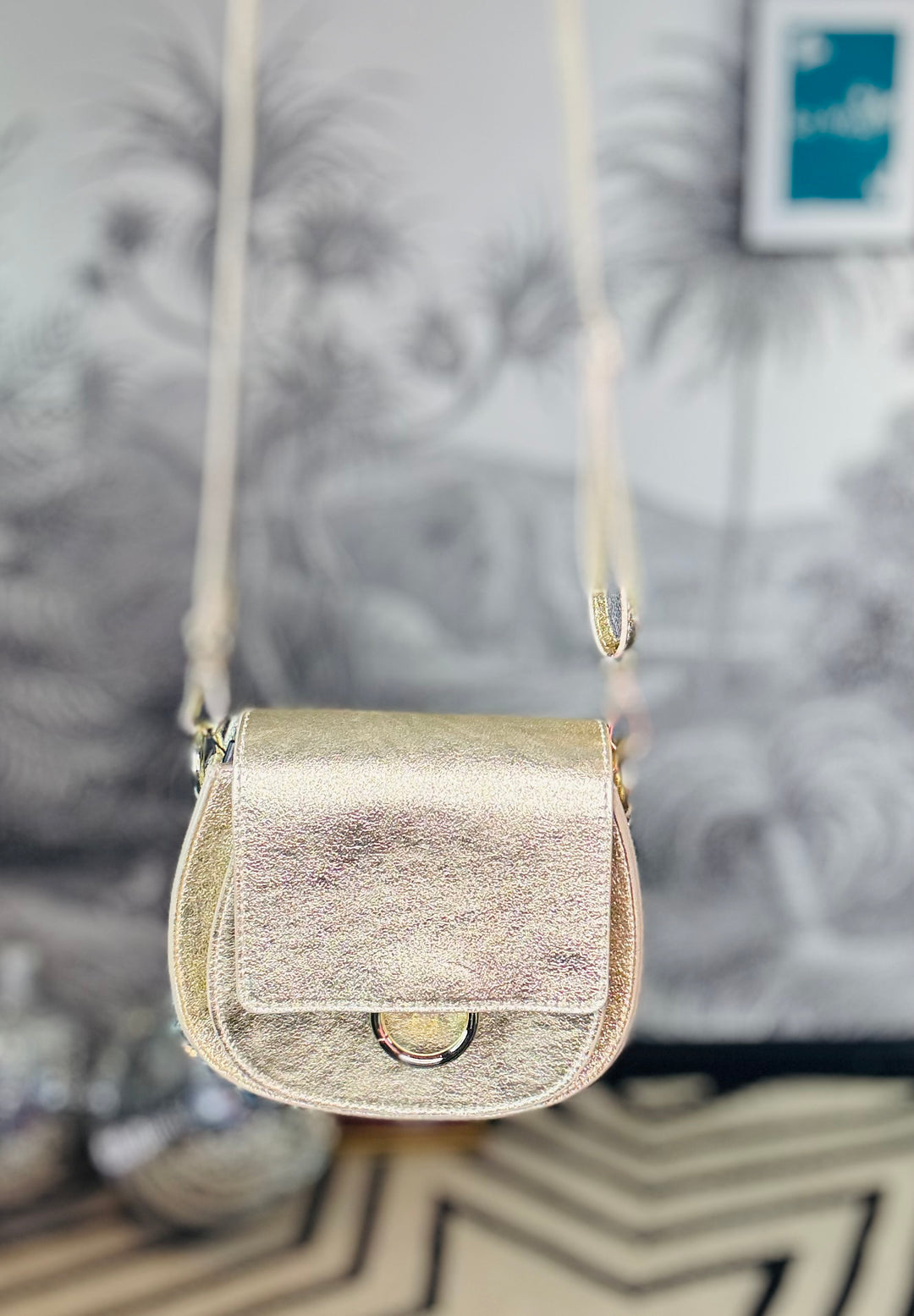 Olivia Leather Crossbody Saddle Bag