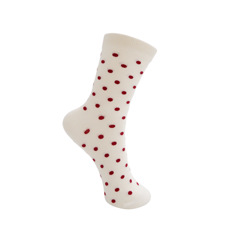 Helen Cream & Wine Polka Dot Socks