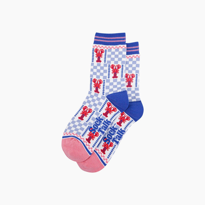 Lobster Checkerboard Bamboo Socks in Blue: UK 3-7 | EU 36-40 | US 5-9