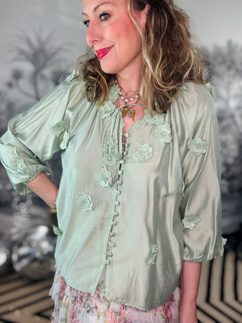 Fern Floral Applique Shirt