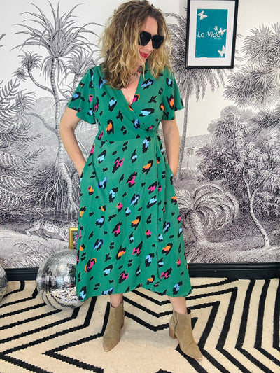 Addie Short Sleeve Midi Wrap Dress