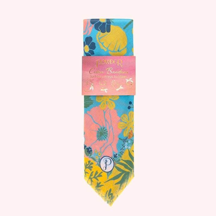 Cotton Bandana  in Blue Blooms