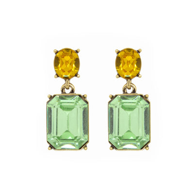 Oval Twin Gem Earrings