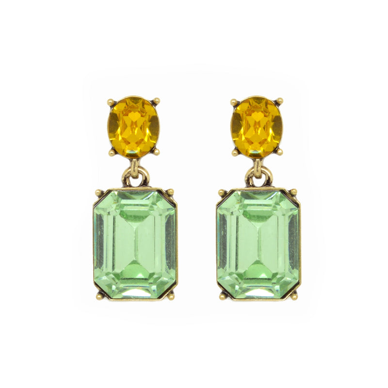 Oval Twin Gem Earrings