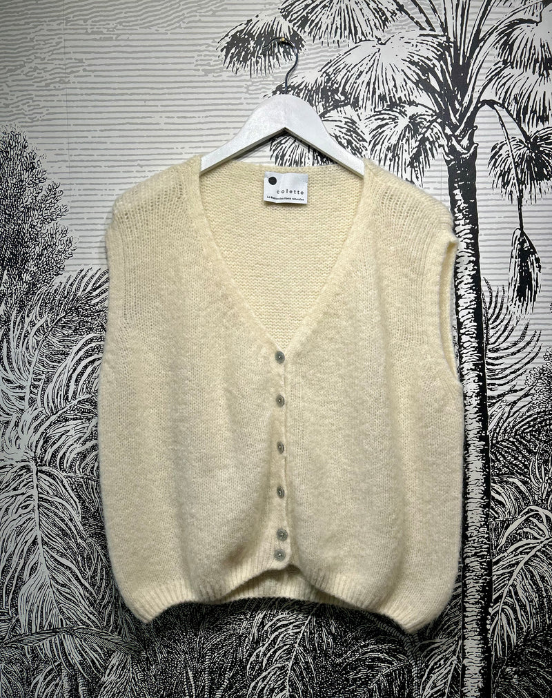 Bethany Sleeveless Mohair Mix Cardigan