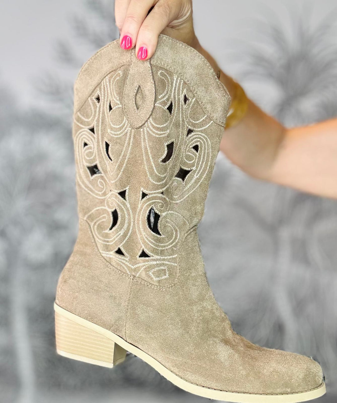 Faith Cut Out Low Heel Cowboy Boots