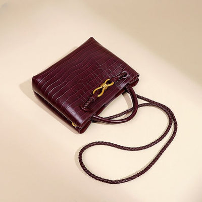 Bordeaux Belle Croc Embossed Bag