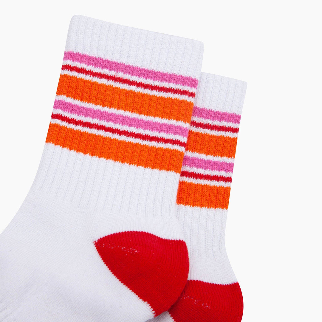 Striped Combed Cotton Sports Socks in Orange: UK 3-7 | EU 36-40 | US 5-9