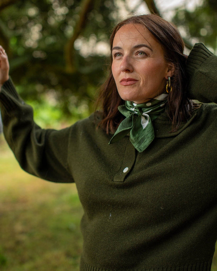 Wren Scarf | Small Spot | Pine Green