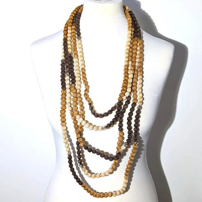 Multi Strand Felt Beaded Necklace