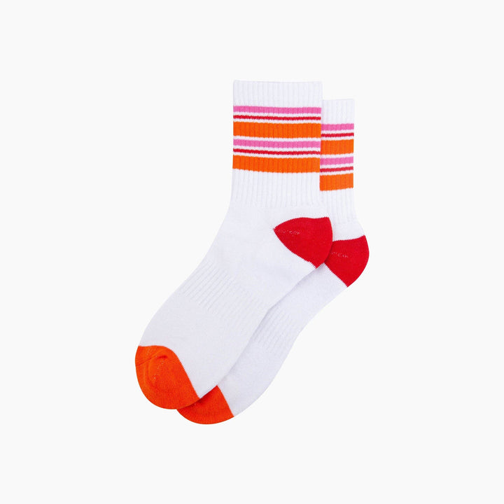 Striped Combed Cotton Sports Socks in Orange: UK 3-7 | EU 36-40 | US 5-9
