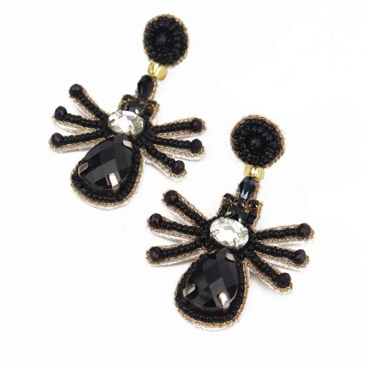 Black Spider Earrings