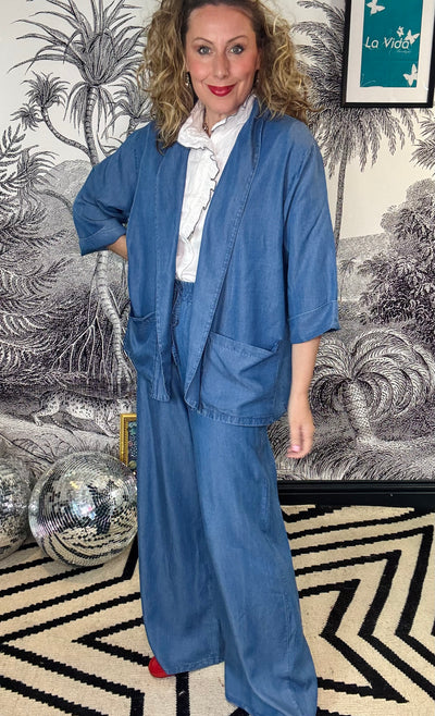 Merle Floaty Tencel Denim Kimono