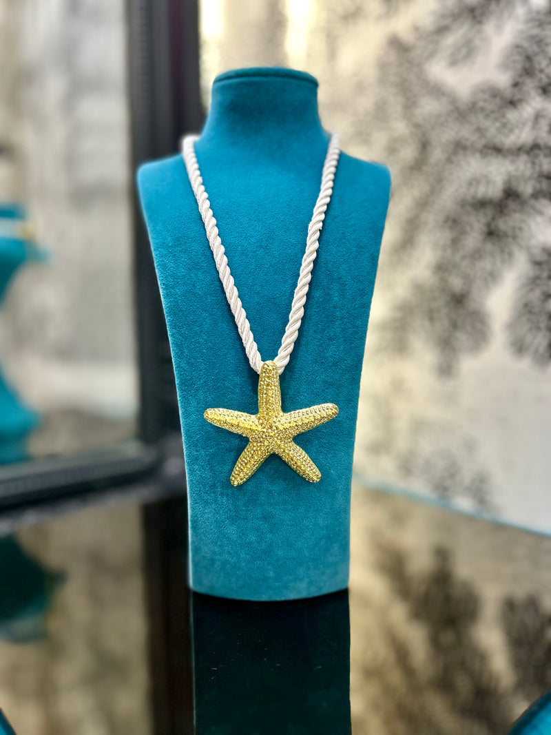 Statement Starfish Rope Cord Necklace