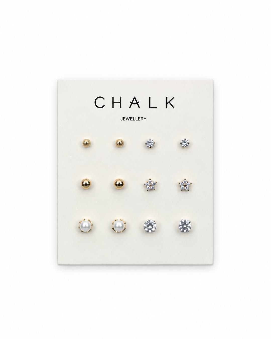 Multi-Stud Earring Card | Gold