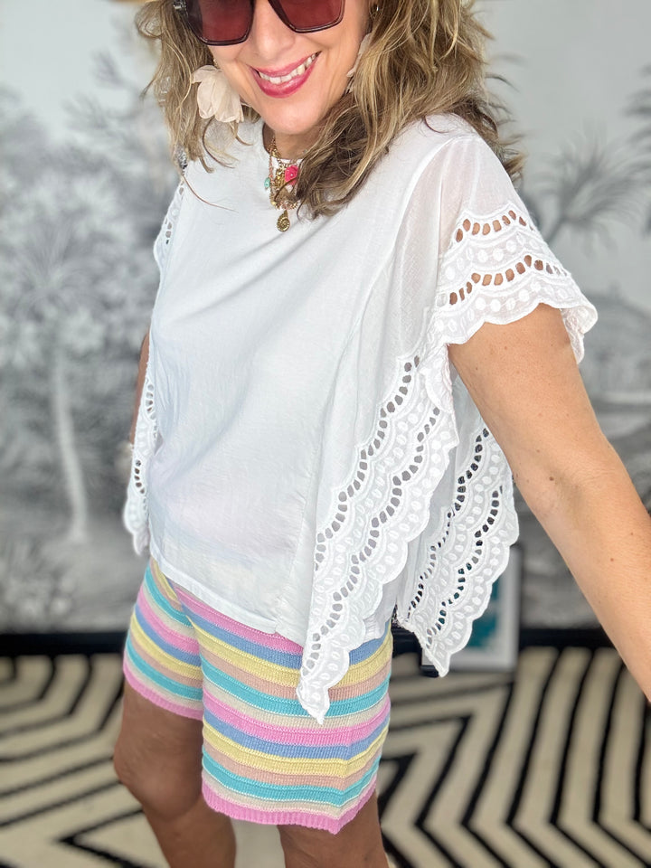 Lisbon Lace Trim Tank Top T shirt