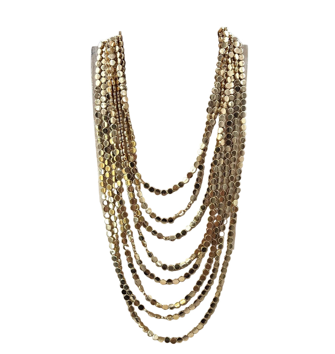 Multistrand mini disc necklace