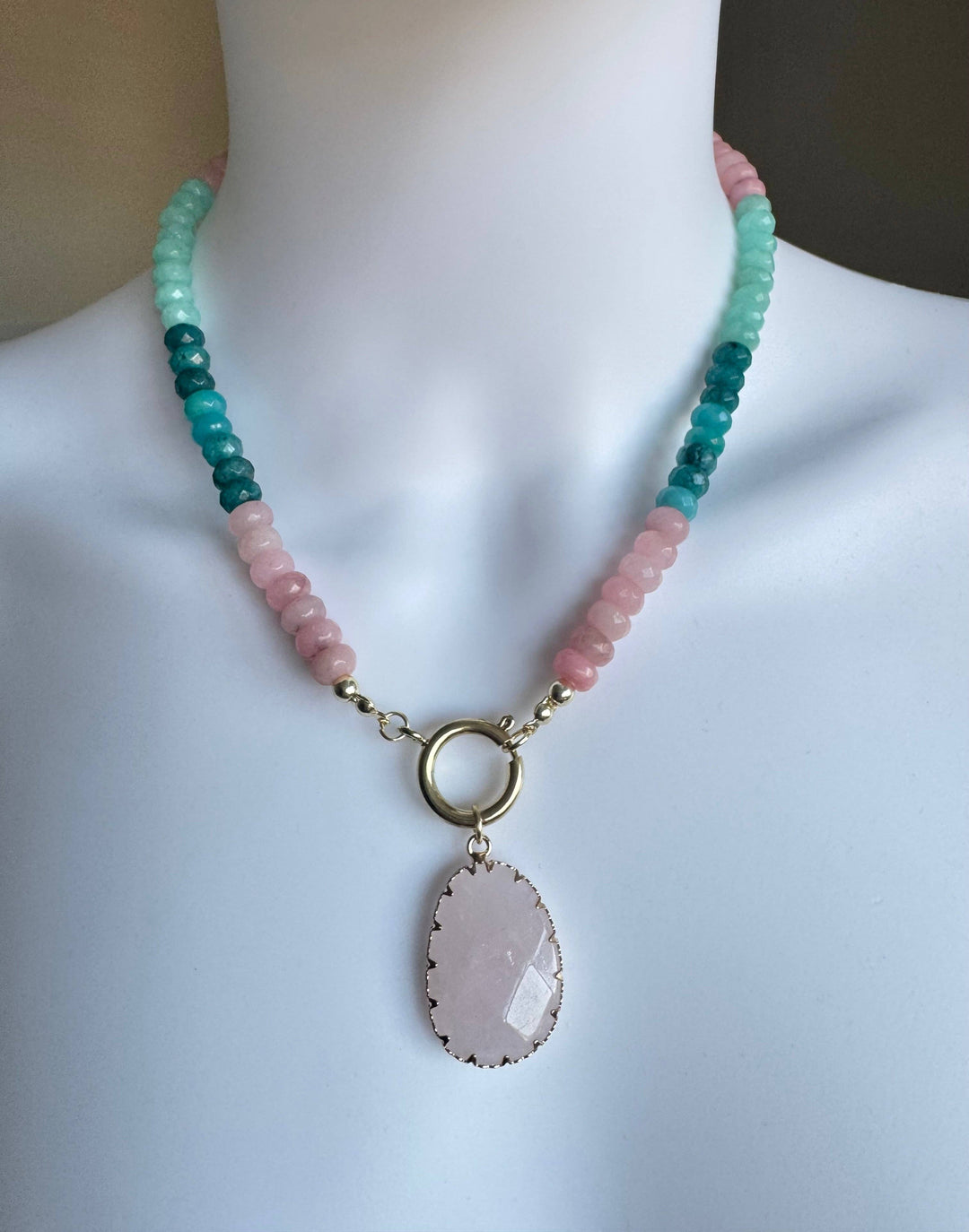 Rose &amp; Amazonite ‘Adele’ Necklace