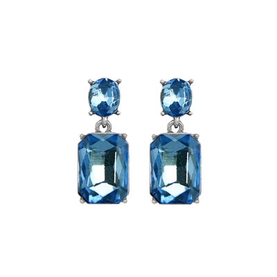 Oval Twin Gem Earrings