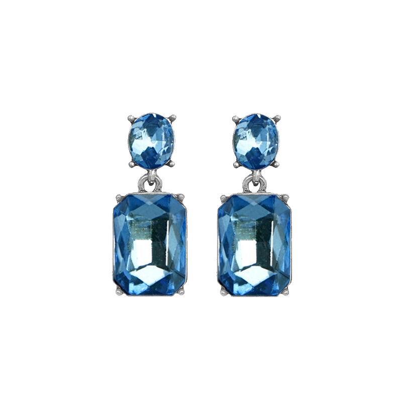 Oval Twin Gem Earrings