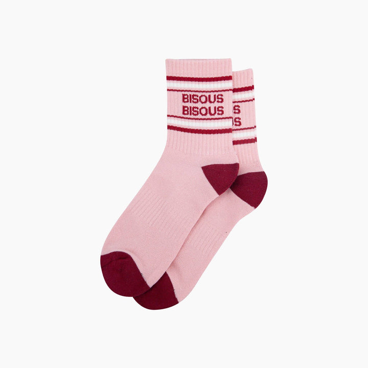 Bisous Bisous Organic Cotton Sports Socks in Pink: UK 3-7 | EU 36-40 | US 5-9