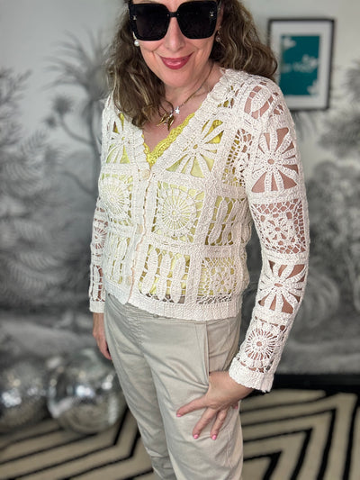 Demi Patchwork Crochet Cardigan