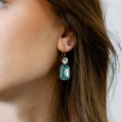 Twin Gem Drop Earrings
