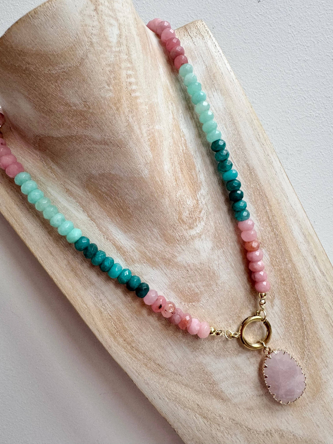 Rose &amp; Amazonite ‘Adele’ Necklace