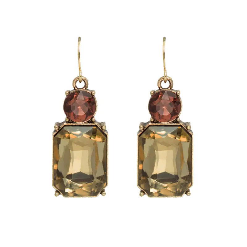 Twin Gem Drop Earrings
