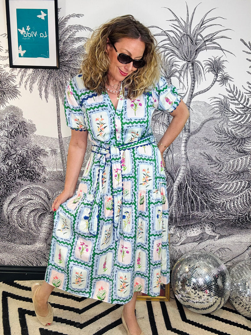 Lilith Button Front Midi Dress