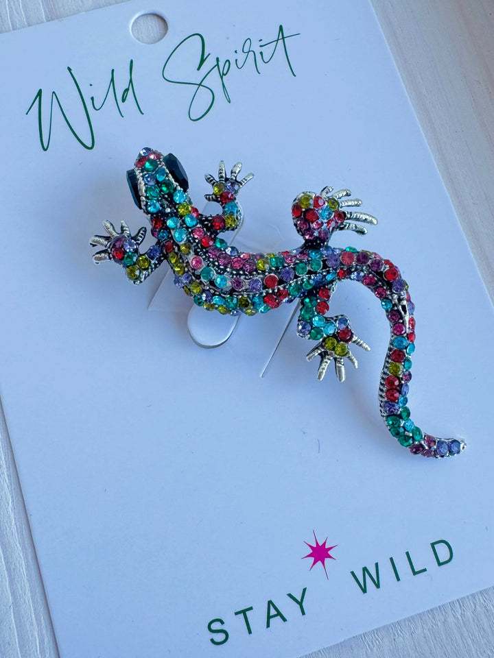 The Multicolour Gecko Brooch