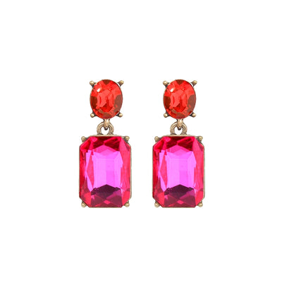 Oval Twin Gem Earrings