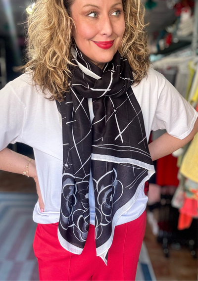 Camellia Roses Large Scarf