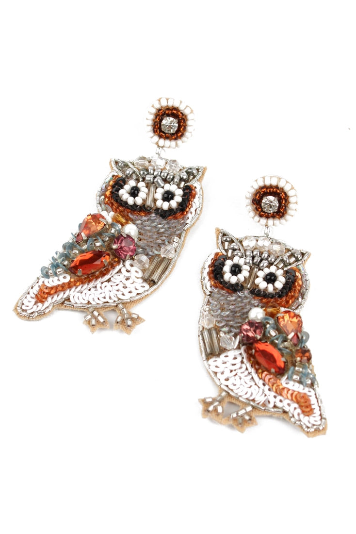 Owl Beaded Earrings