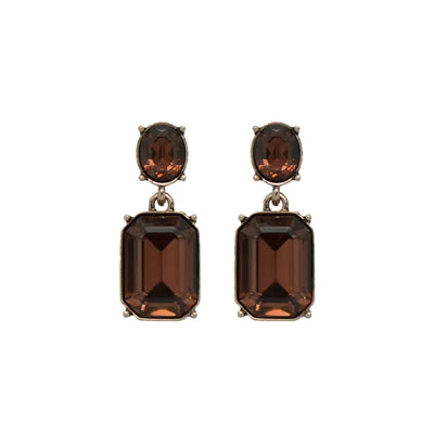 Oval Twin Gem Earrings
