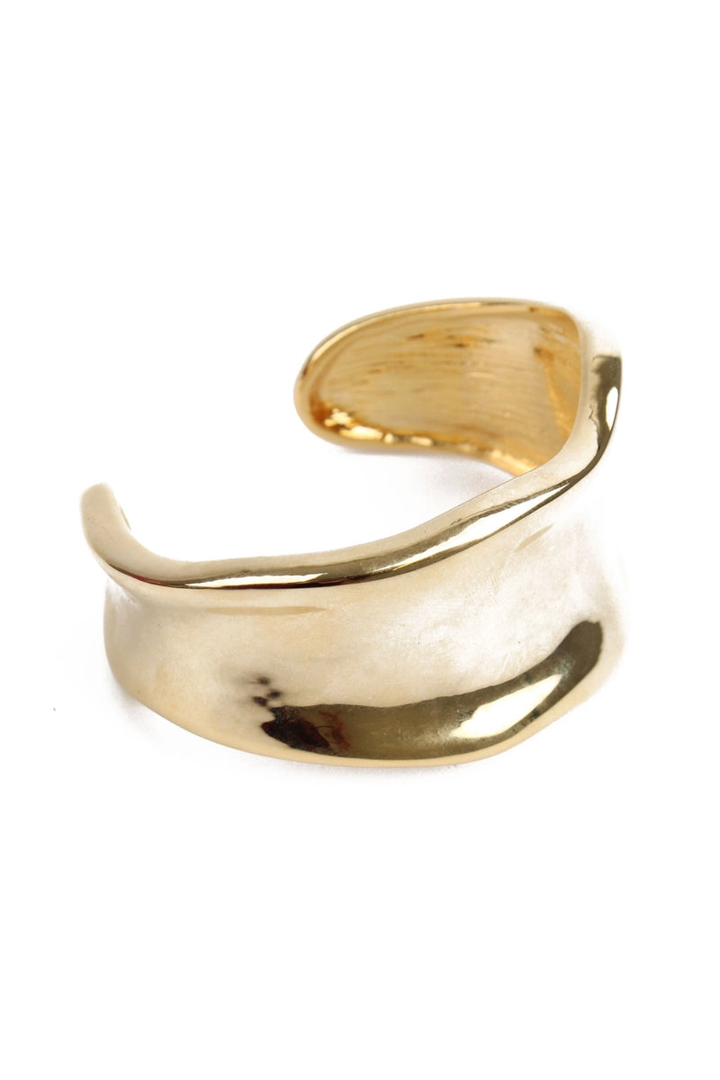 Chunky Gold Wave Cuff Bracelet