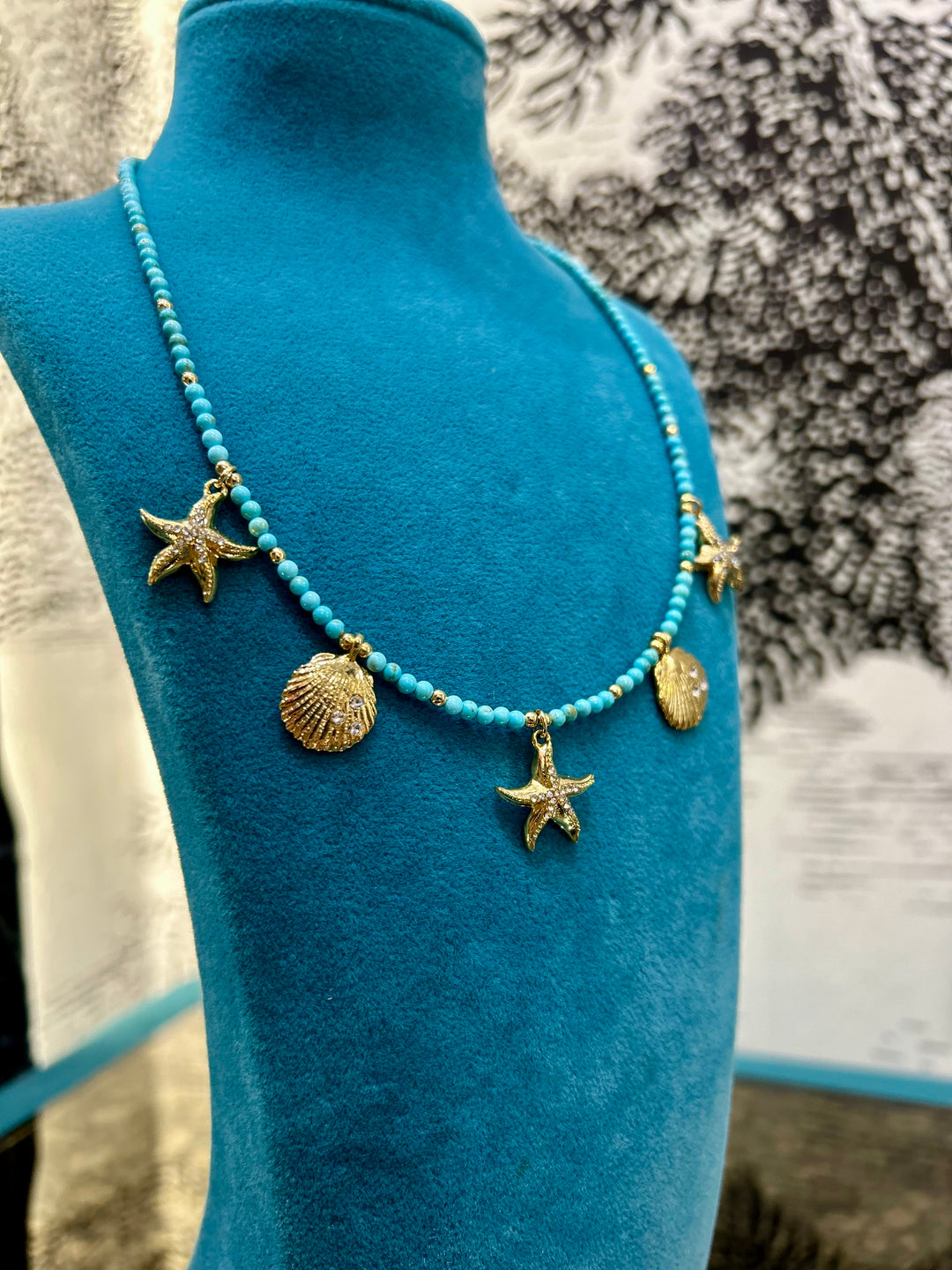 Fine Beaded Aquatic Charm Necklace