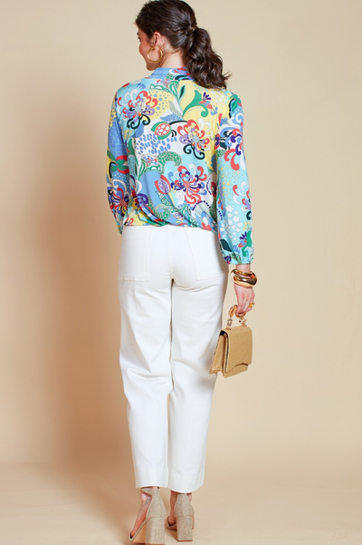 Amber Top in Blue Bardot