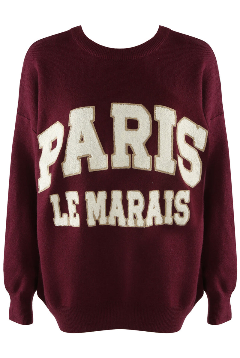 Polly Embossed Paris Jumper