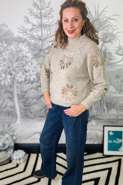 Lyla Autumn Flower High Neck Jumper