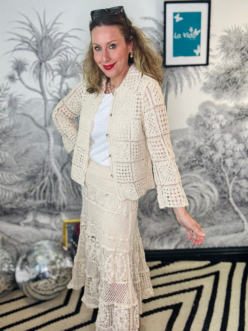 Carla Crochet Midi Skirt